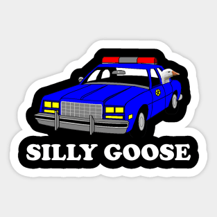 Silly Goose On Police Car Funny Meme Tee Sticker